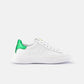 DOF Sofia Sneaker in White/Green Metallic - the tartan fox