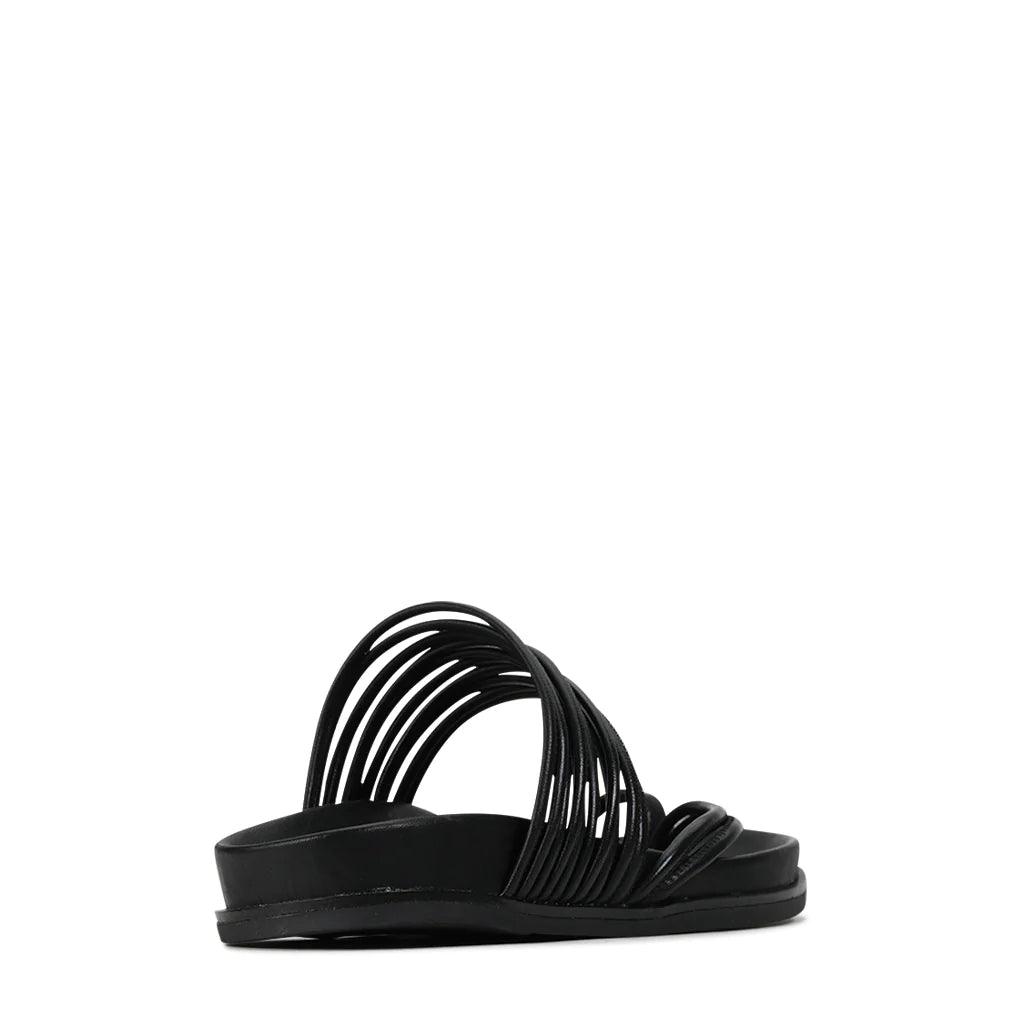 EOS Carmella Sandals in Black Leather - the tartan fox