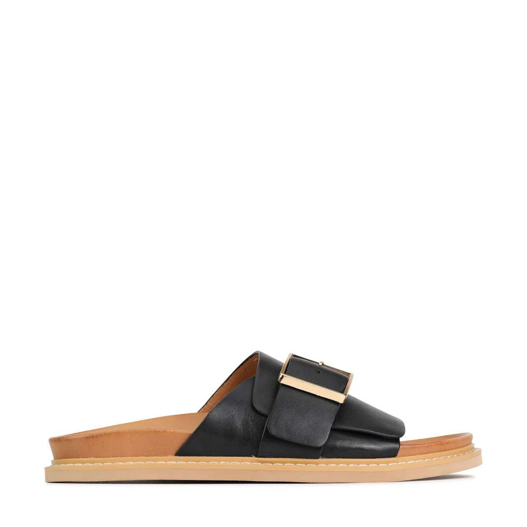 EOS Dede Sandal in Black Leather - the tartan fox