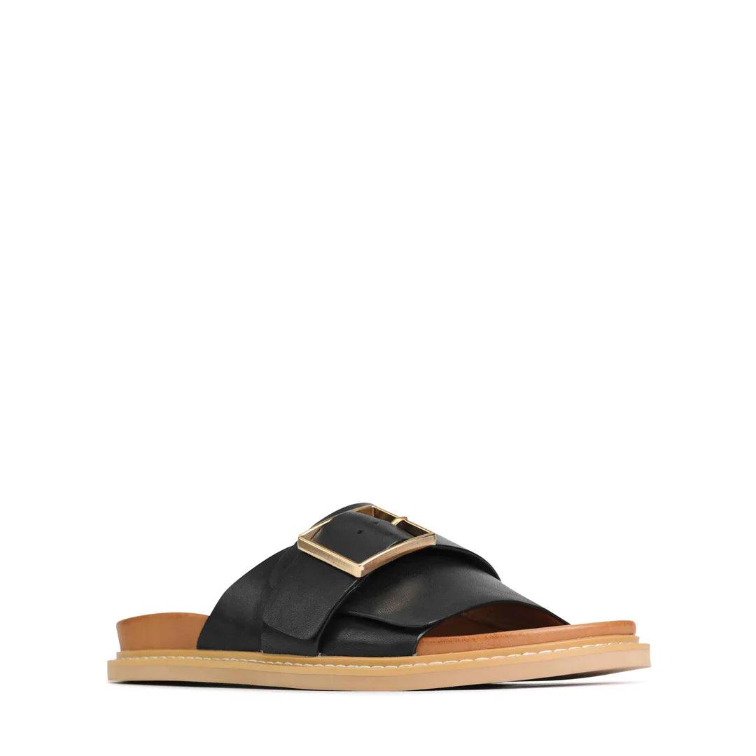 EOS Dede Sandal in Black Leather - the tartan fox