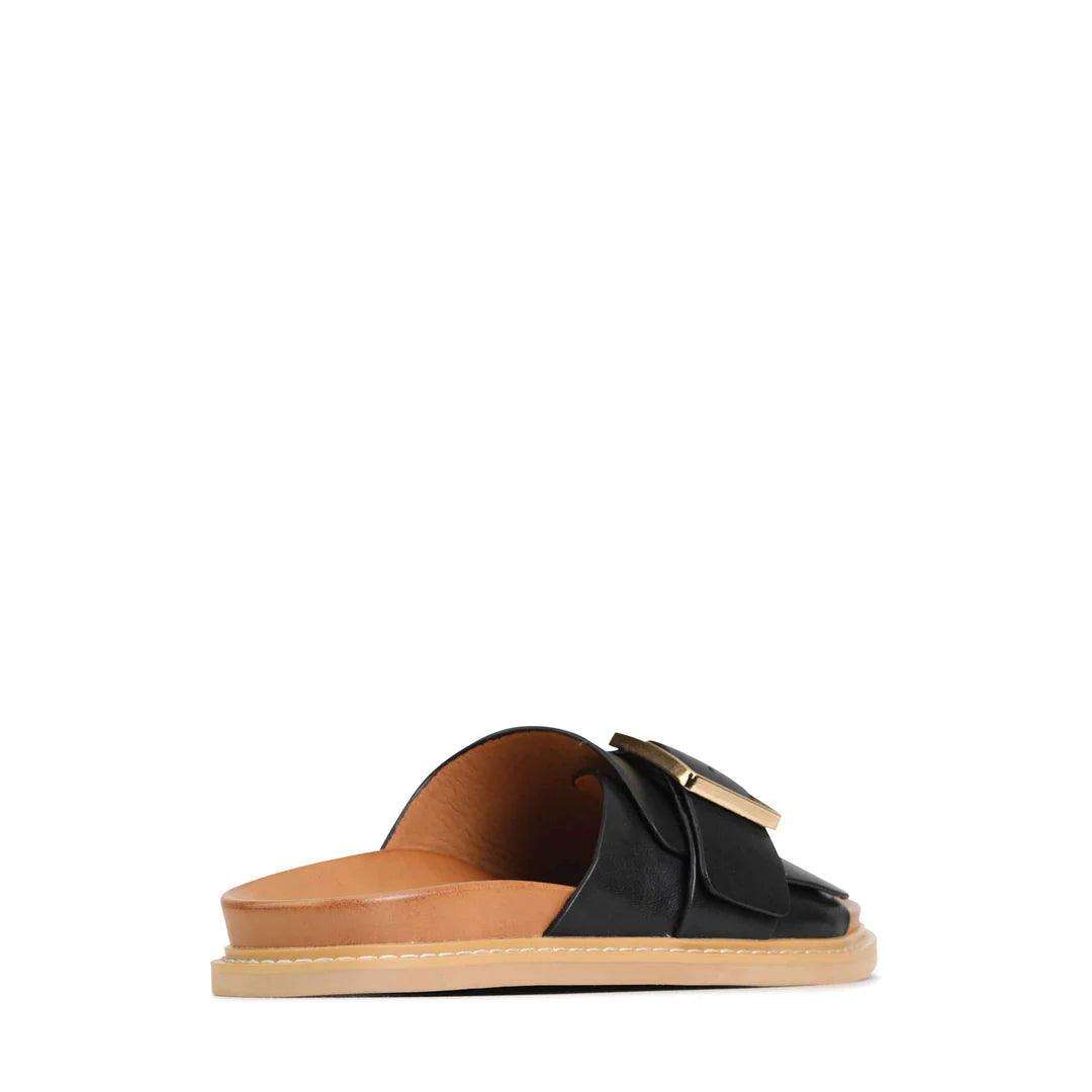 EOS Dede Sandal in Black Leather - the tartan fox