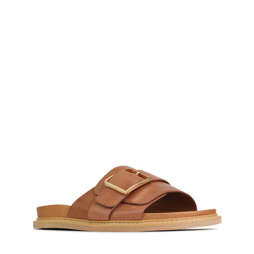 EOS Dede Sandal in Brandy Leather - the tartan fox