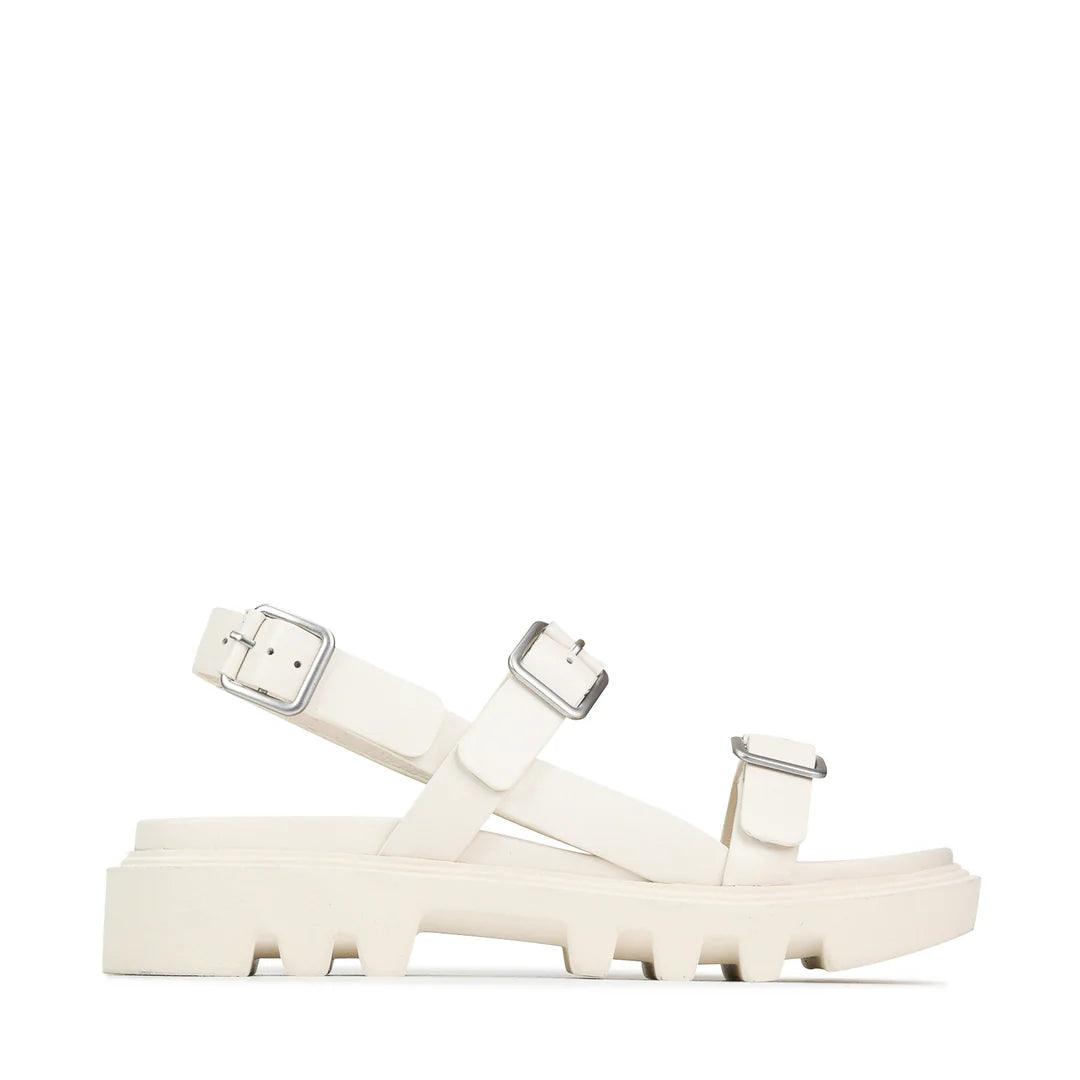 EOS Flicker Sandal in Bone Leather - the tartan fox