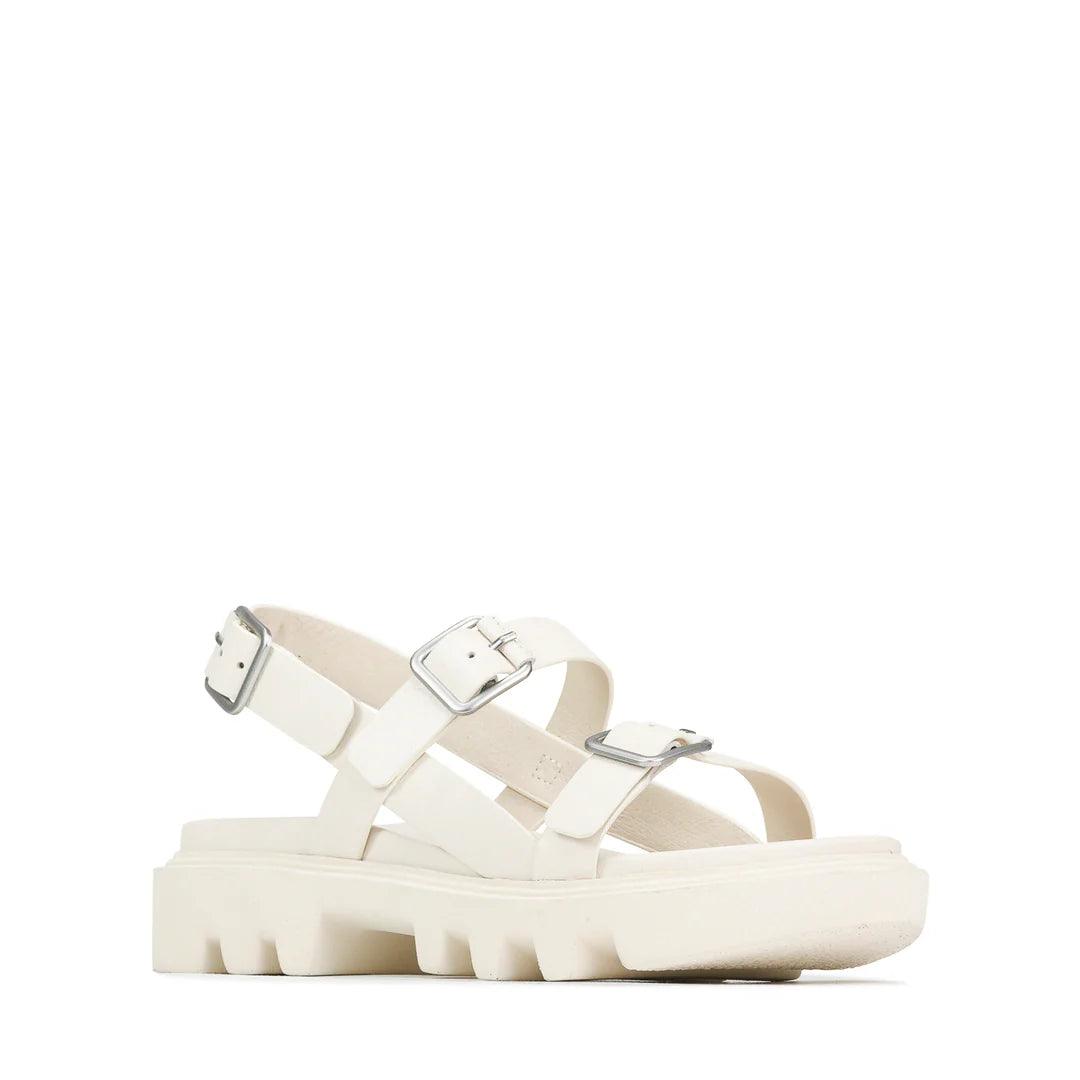 EOS Flicker Sandal in Bone Leather - the tartan fox