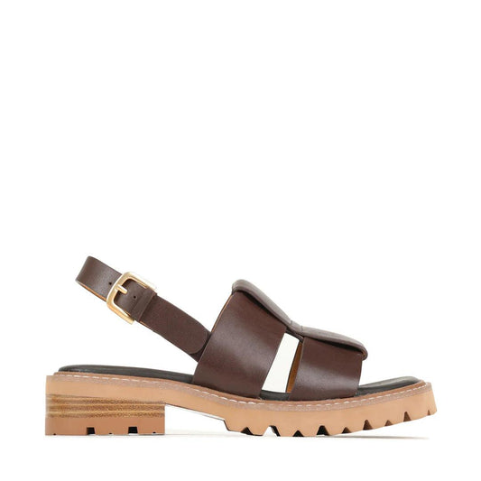 EOS Leonella Sandal in Chestnut Leather - the tartan fox