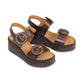 EOS Menorca Platform Sandal in Chestnut Leather - the tartan fox