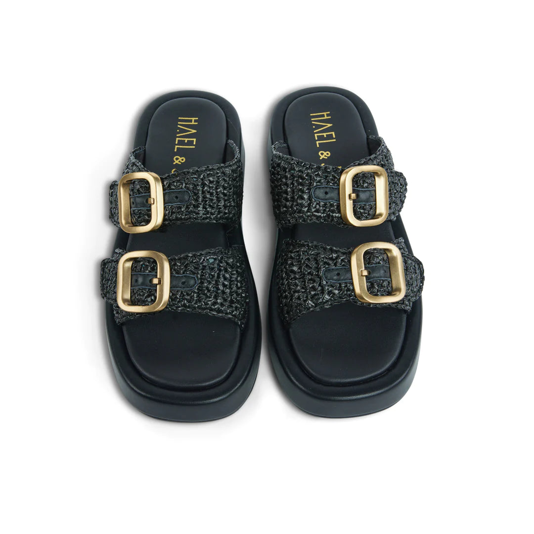 Hael and Jax Aria Sandals in Black - the tartan fox