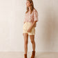 Indi & Cold Aran Textured Shirt in Peach - the tartan fox