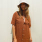 Indi & Cold Linen Shirt Dress in Cinnamon - the tartan fox