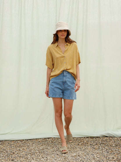 Indi & Cold Polka Dot Shirt in Mustard - the tartan fox