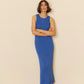 Indi and Cold Ribbed Knit Dress in Azul