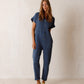 Indi & Cold Rustic Jacquard Jumpsuit in Indigo - the tartan fox