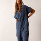 Indi & Cold Rustic Jacquard Jumpsuit in Indigo - the tartan fox