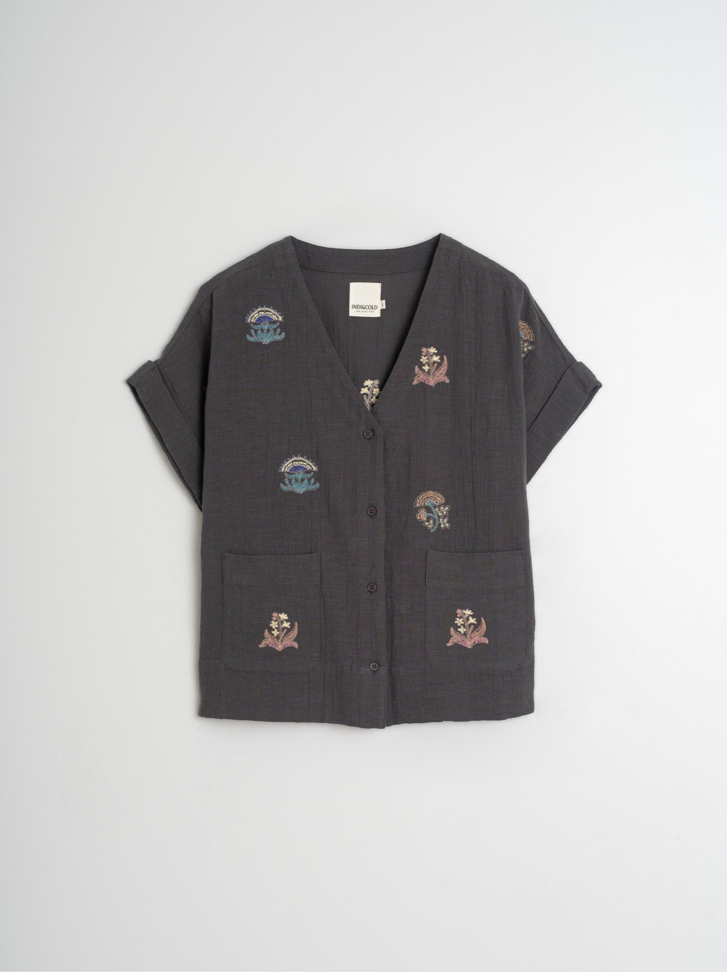 Indi and Cold Short Sleeve Embroidered Shirt