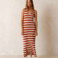 Indi & Cold Striped Knitted Dress In Terracotta Stripe - the tartan fox