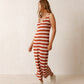 Indi & Cold Striped Knitted Dress In Terracotta Stripe - the tartan fox