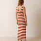 Indi & Cold Striped Knitted Dress In Terracotta Stripe - the tartan fox