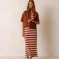 Indi & Cold Striped Knitted Dress In Terracotta Stripe - the tartan fox