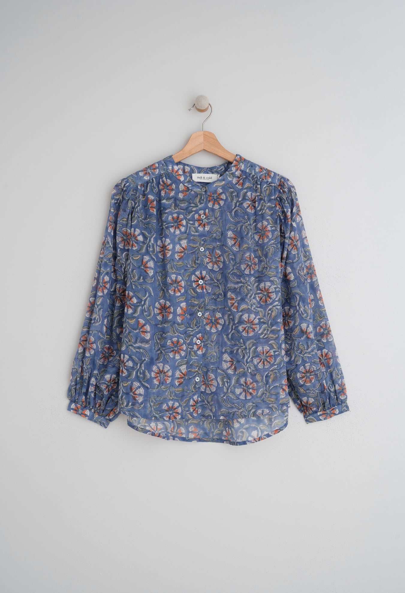 Indi & Cold Tessa Block Print Shirt in Blue - the tartan fox