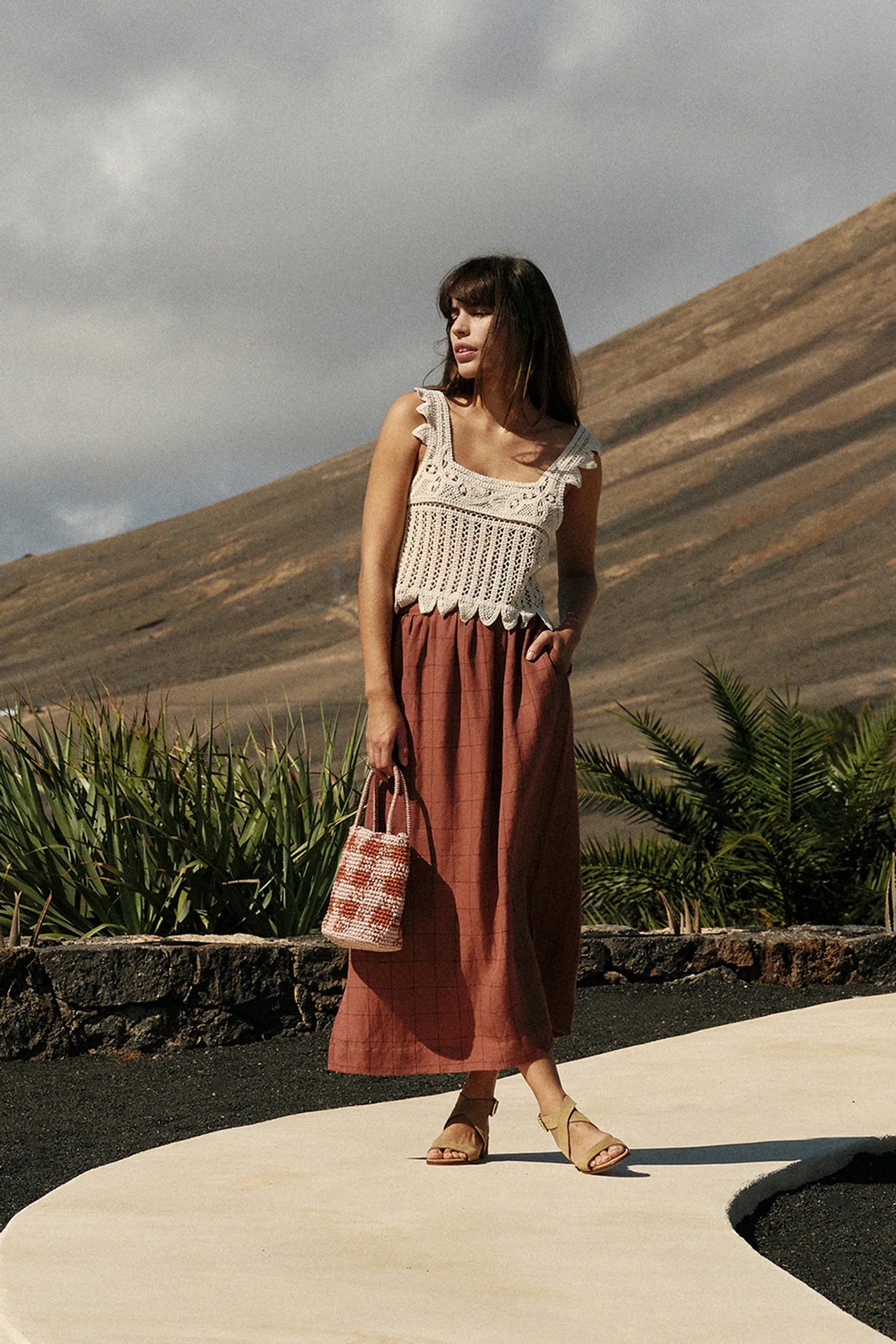 Indi and Cold Window Pane Check Skirt