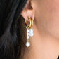 Indigo and Wolfe Aspen Pearl Asymmetrical Yellow Gold Plated Drop Earrings - the tartan fox