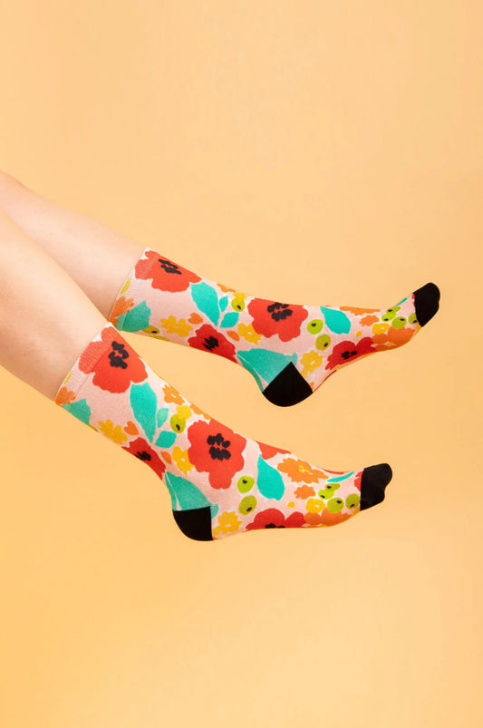 Julie White Tropical Garden Socks - the tartan fox