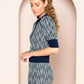 Kachel Constance Polo Knit Top in Azure Glow Zig - the tartan fox