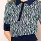 Kachel Constance Polo Knit Top in Azure Glow Zig - the tartan fox