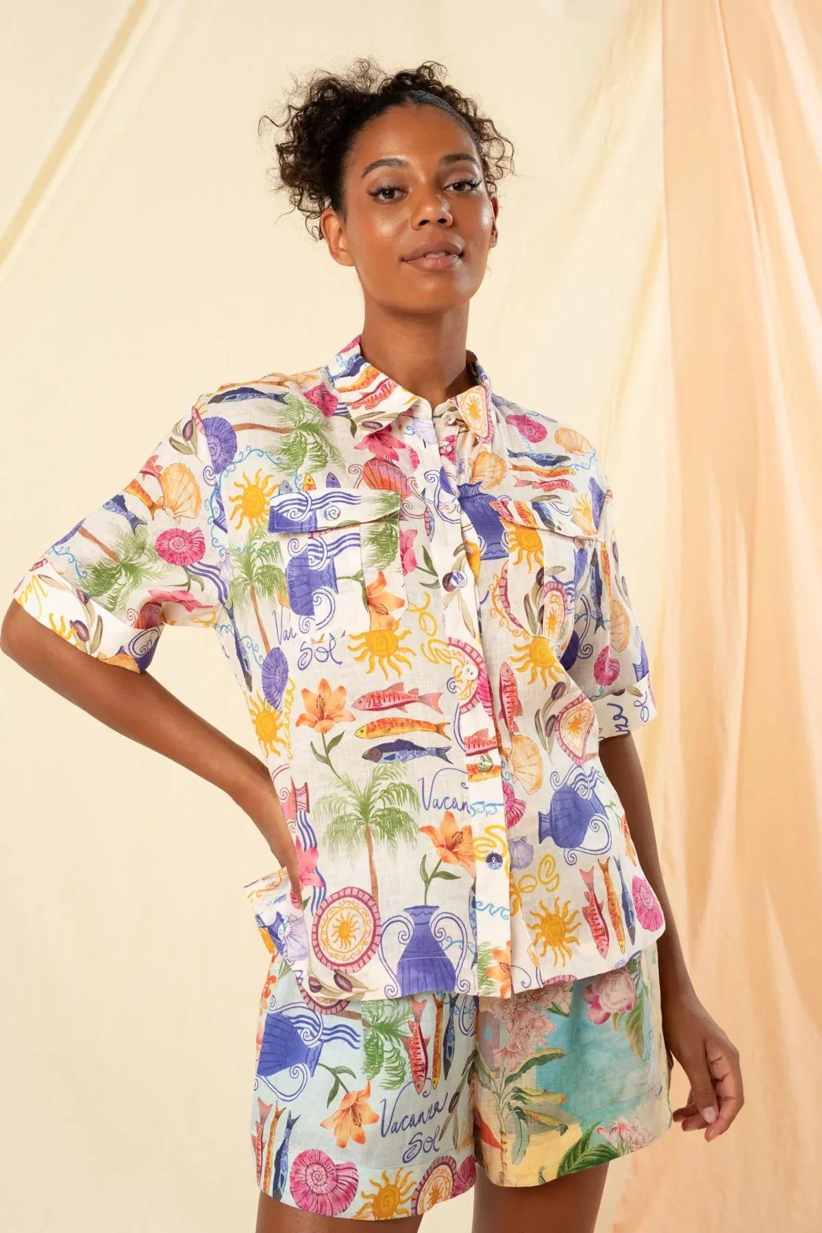 Kachel Gia Shirt in Holiday Sun - the tartan fox