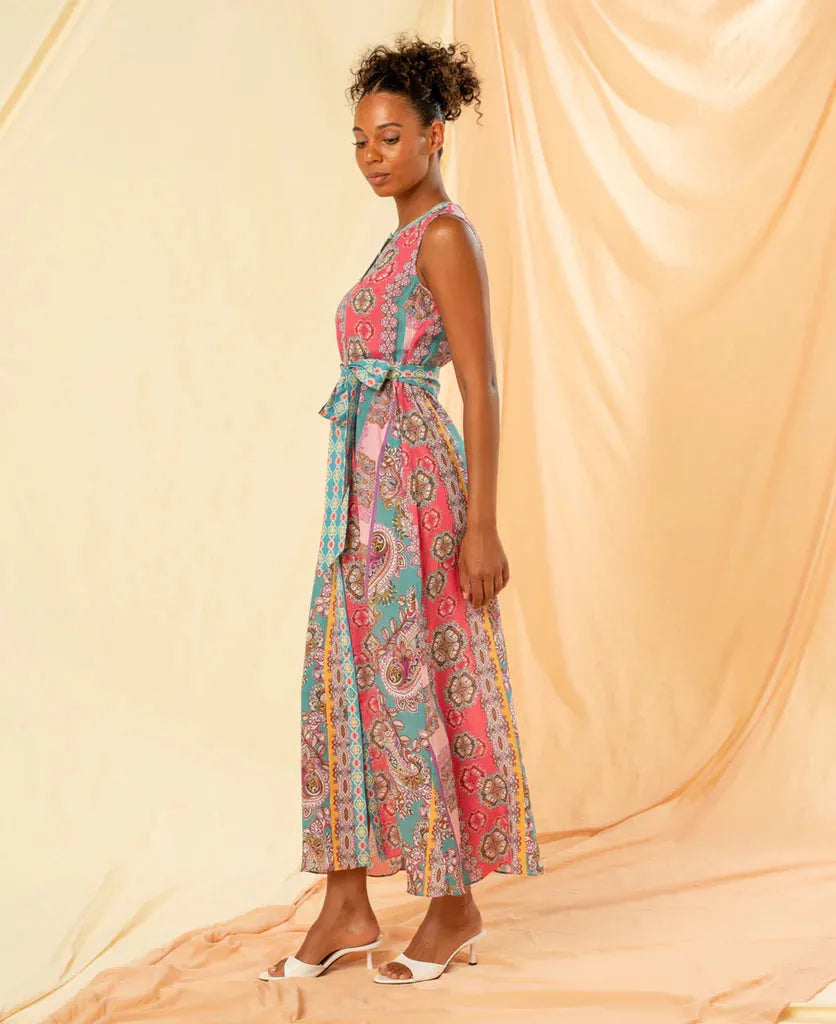 Kachel Skyler Maxi Dress in Kaleidoscope - the tartan fox