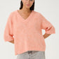 Kaffe KAemilie V-neck Pullover in Peach Nectar - the tartan fox