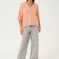 Kaffe KAemilie V-neck Pullover in Peach Nectar - the tartan fox