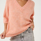 Kaffe KAemilie V-neck Pullover in Peach Nectar - the tartan fox