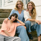 Kaffe KAemilie V-neck Pullover in Peach Nectar - the tartan fox