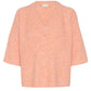 Kaffe KAemilie V-neck Pullover in Peach Nectar - the tartan fox