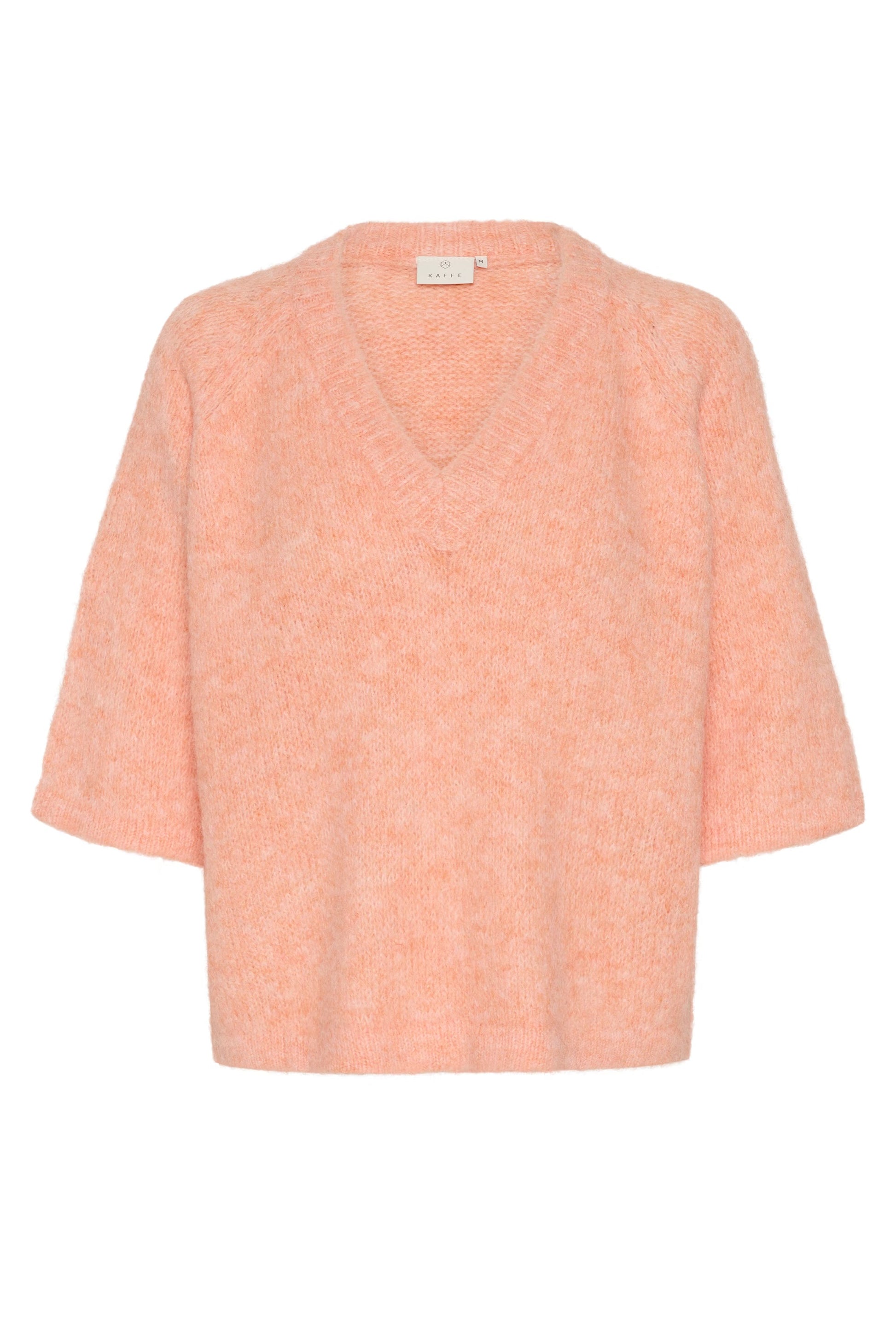 Kaffe KAemilie V-neck Pullover in Peach Nectar - the tartan fox