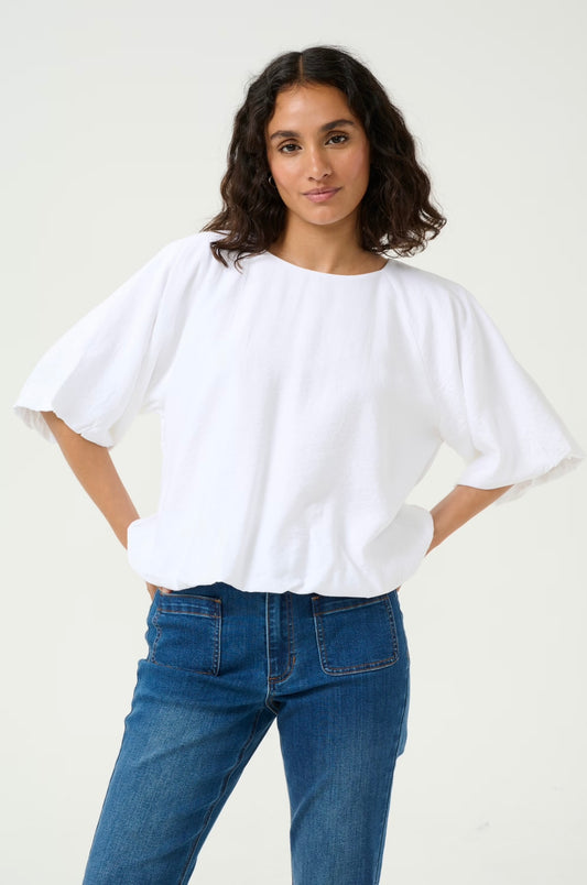 Kaffe KAgabby Blouse in Optical White - the tartan fox