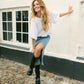 Kaffe KAgabby Blouse in Optical White - the tartan fox