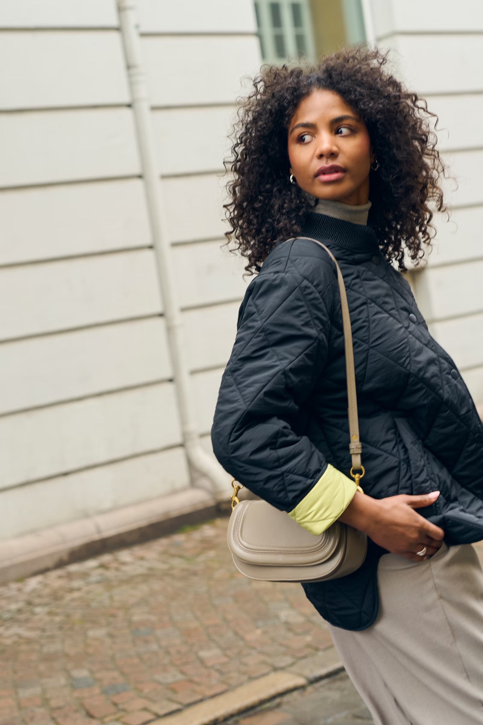 KAFFE Kalorena Quilted Jacket in Black Deep - the tartan fox