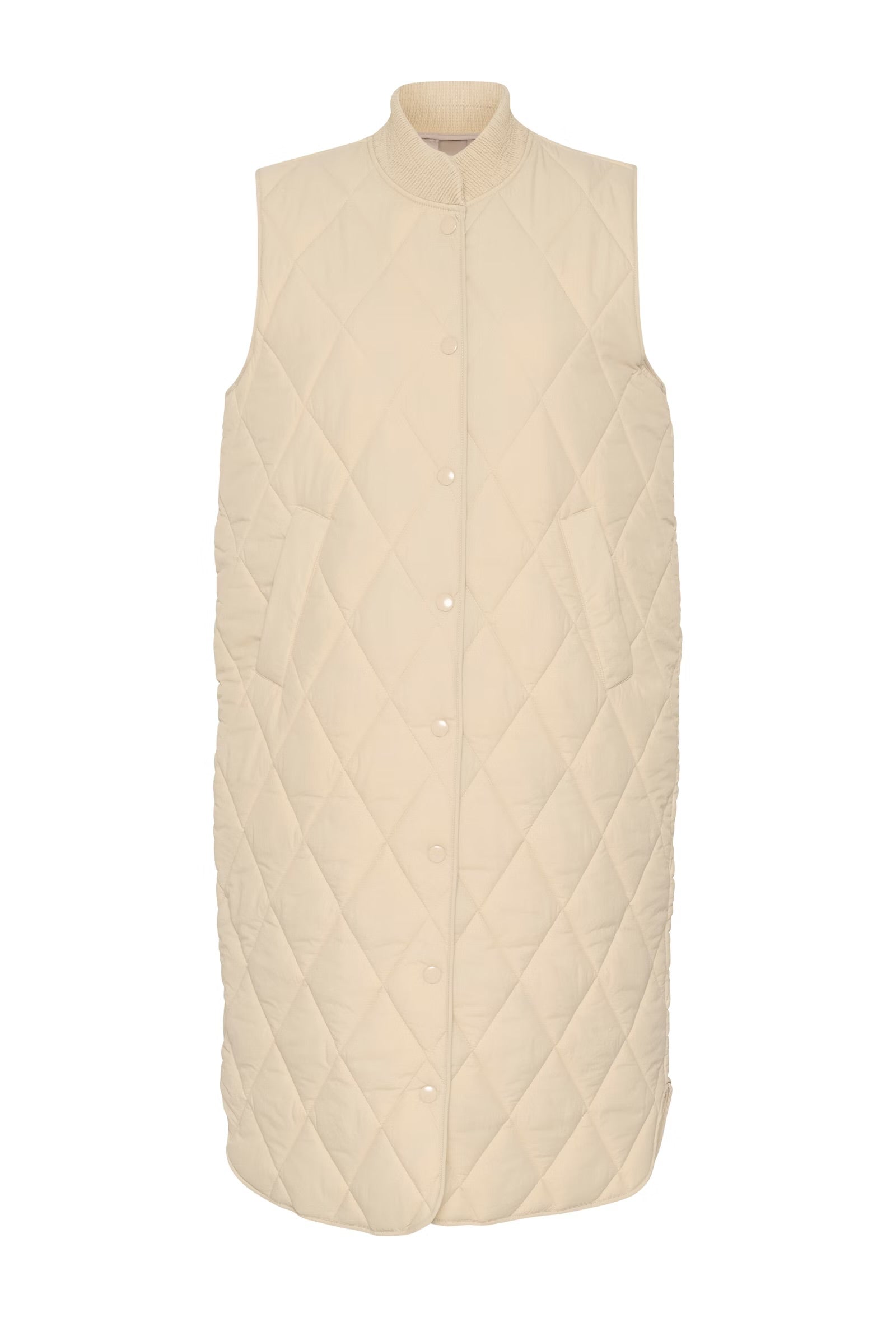 KAFFE KAlorena Quilted Waistcoat in Feather Grey - the tartan fox
