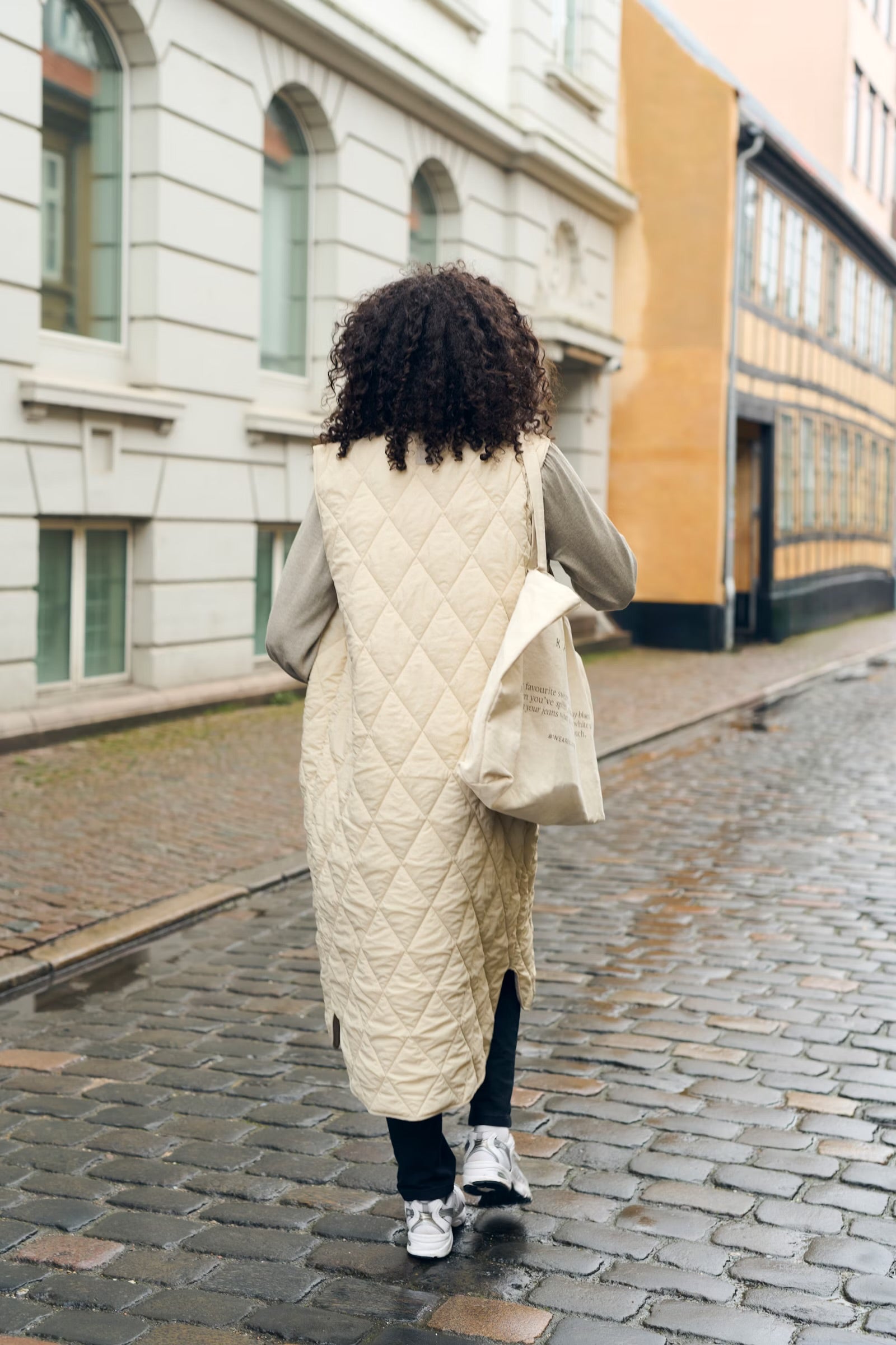 KAFFE KAlorena Quilted Waistcoat in Feather Grey - the tartan fox