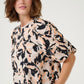 Kaffe KApaco Blouse in Beige/Black/Peach Blurry - the tartan fox