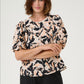 Kaffe KApaco Blouse in Beige/Black/Peach Blurry - the tartan fox