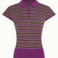 King Louie Ann Polo Top Bee Stripe in Sparking Purple - the tartan fox