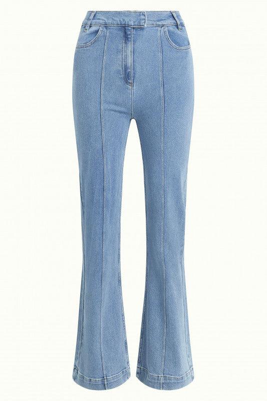 King Louie Ella Pintuck Pants Strata Denim in Heaven Blue - the tartan fox