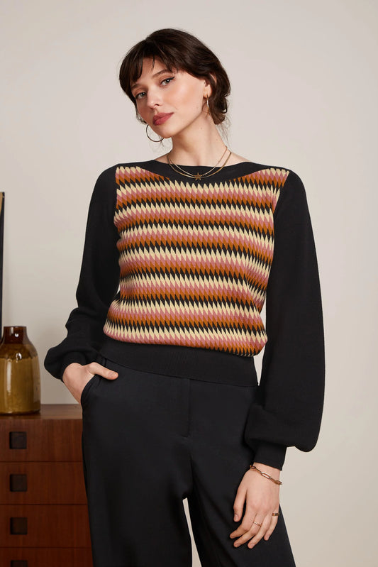 King Louie Erin Top Birdie in Black - the tartan fox