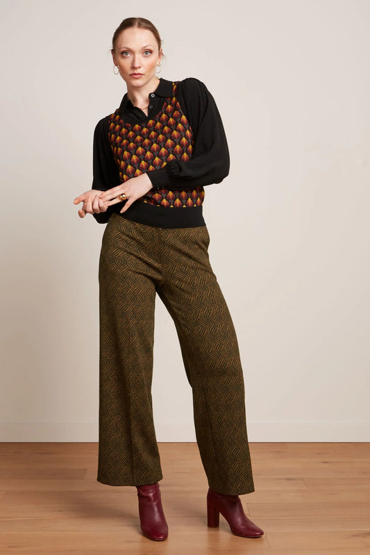 King Louie Federica Pants in Ruby Jacquard - the tartan fox