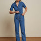 King Louie Gracie Jumpsuit in Denim Blue - the tartan fox