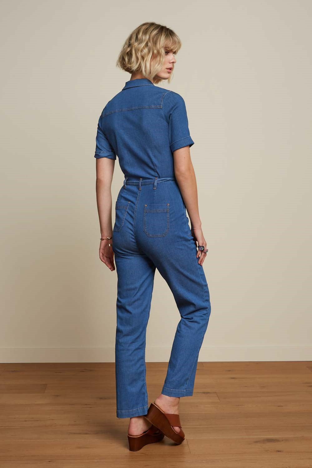 King Louie Gracie Jumpsuit in Denim Blue - the tartan fox