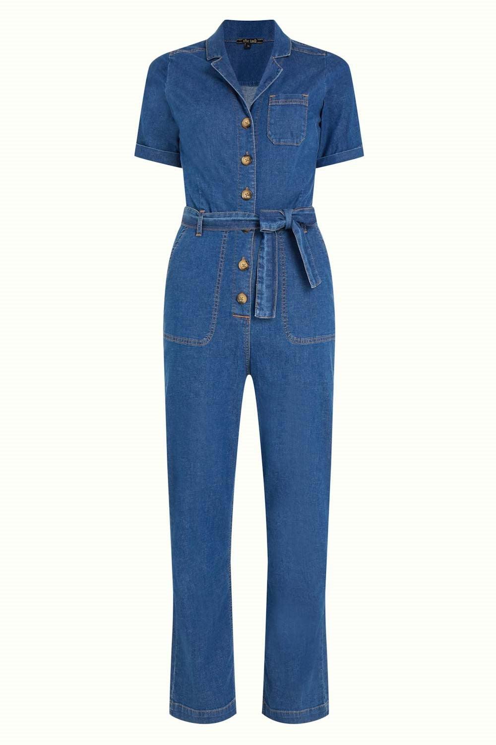 King Louie Gracie Jumpsuit in Denim Blue - the tartan fox